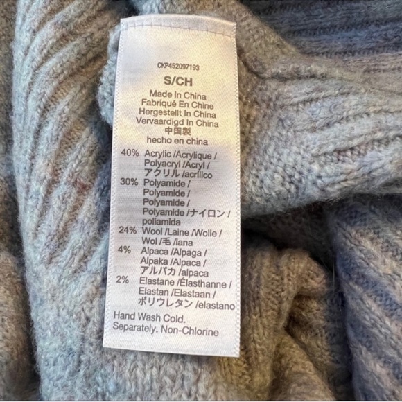 MADEWELL YORK HALF-ZIP PULLOVER SWEATER, HEATHER SKY, SIZE S. - Picture 11 of 13